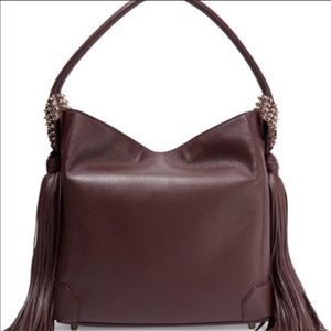 Christian Louibotin Eloise Fringe Leather Hobo